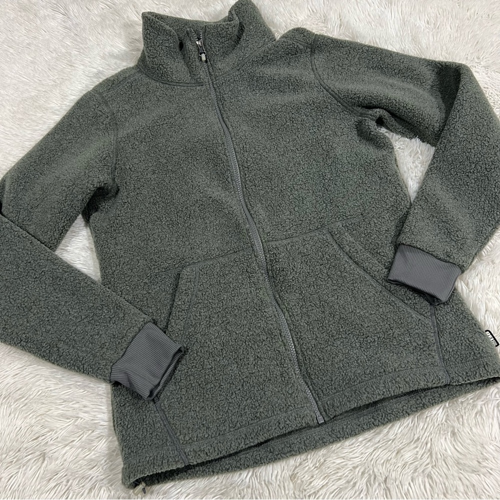 REI Gray Groundbreaker Teddy Fleece Zip-Up Jacket